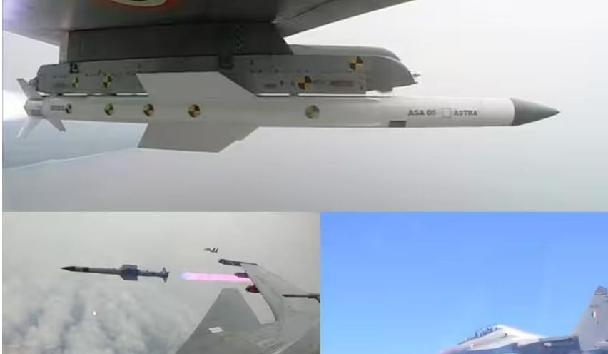astra missile attached under the wing of the jet