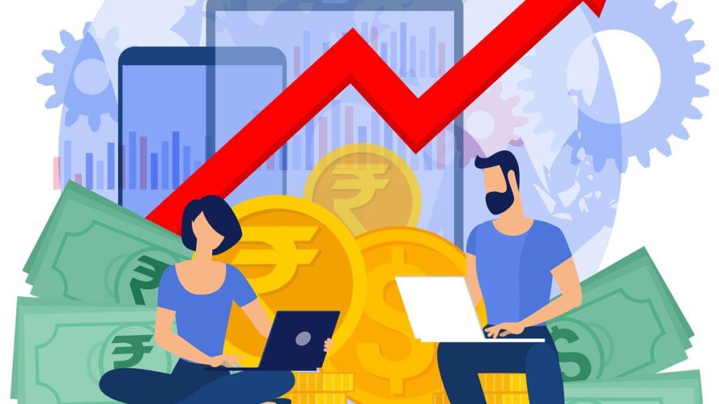 depicting financial growth and technology