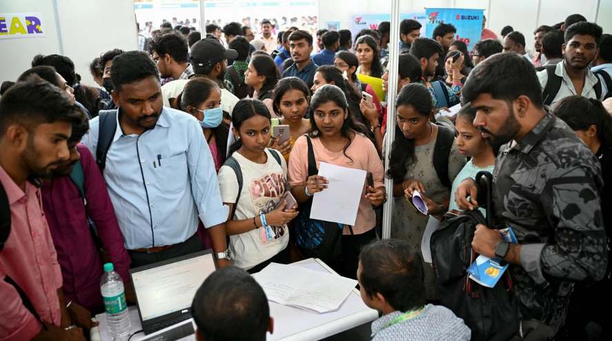 large crowd of young people